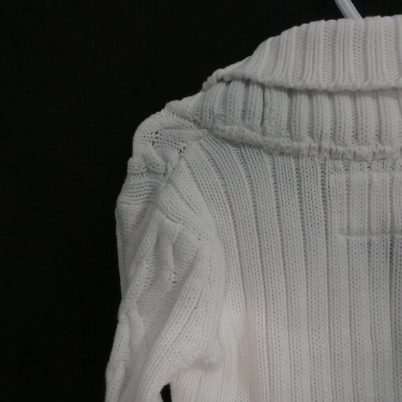 L.O.G.G. By H&M | small | Ivory Cable Knit Shawl Collar Sweater - Picture 9 of 14